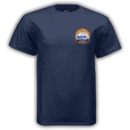 Erasing the Liberty t-shirt navy front